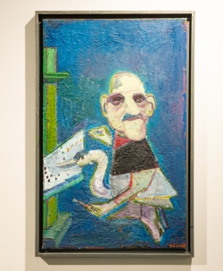 Walter Libuda: Ich mit Schwanenkörper, Öl auf Leinwand, 2006/2019