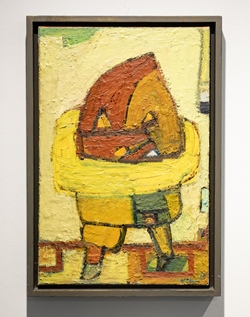 Walter Libuda: Gelb-Kragen, Öl auf Leinwand, 2010