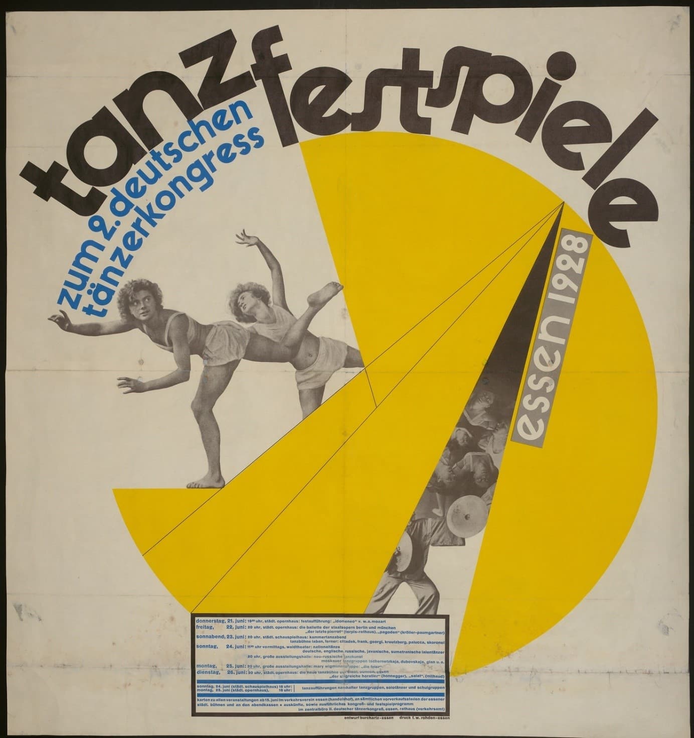 Plakat der Tanzfestspiele zum 2. Deutschen Tänzerkongress in Essen 1928; Tanzarchiv Leipzig / Bildrechte: Universitätsbibliothek Leipzig Plakat der Tanzfestspiele zum 2. Deutschen Tänzerkongress in Essen 1928; Tanzarchiv Leipzig / Bildrechte: Universitätsbibliothek Leipzig