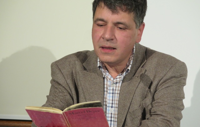 Marcel Beyer liest beim Mini-Festival „Aurafallen“, Sächsische Akademie der Künste 2.10.2015; Foto: Klaus Michael Marcel Beyer liest beim Mini-Festival „Aurafallen“, Sächsische Akademie der Künste 2.10.2015; Foto: Klaus Michael